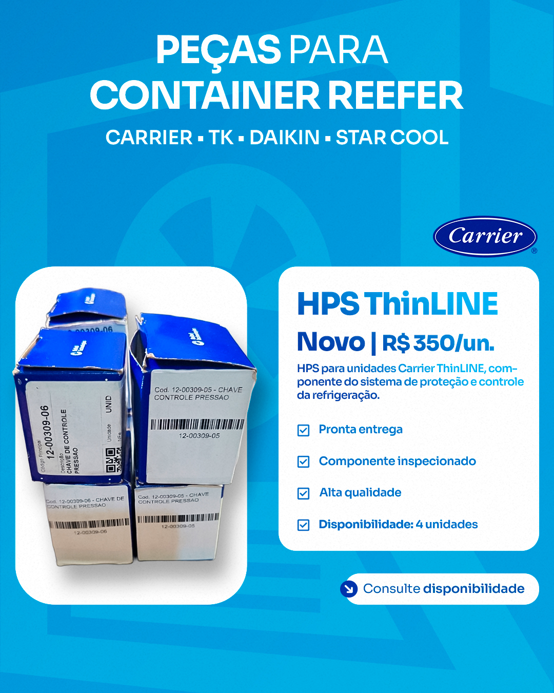 Arte ReeferTec com HPS ThinLINE para unidade Carrier